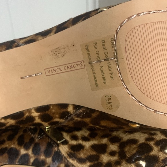 Vince Camuto Nevvina Genuine Cow Hair Leopard Print Heeled Bootie Sz 8.5M EUC - Picture 8 of 10